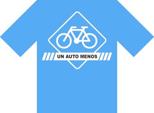 Playera Un auto menos_cyan