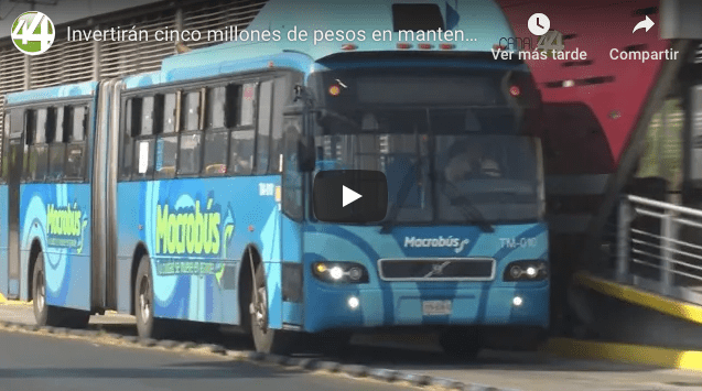 Invertirán cinco millones de pesos en mantenimiento del Macrobús