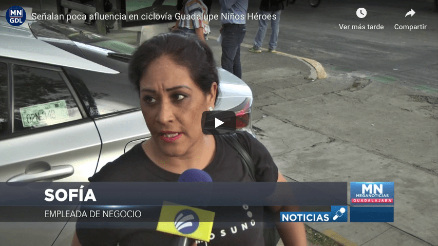 Señalan poca afluencia en ciclovía Guadalupe Niños Héroes